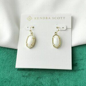 Kendra Scott Gold Drop Earrings - Lee Ivory Pearl $60 New